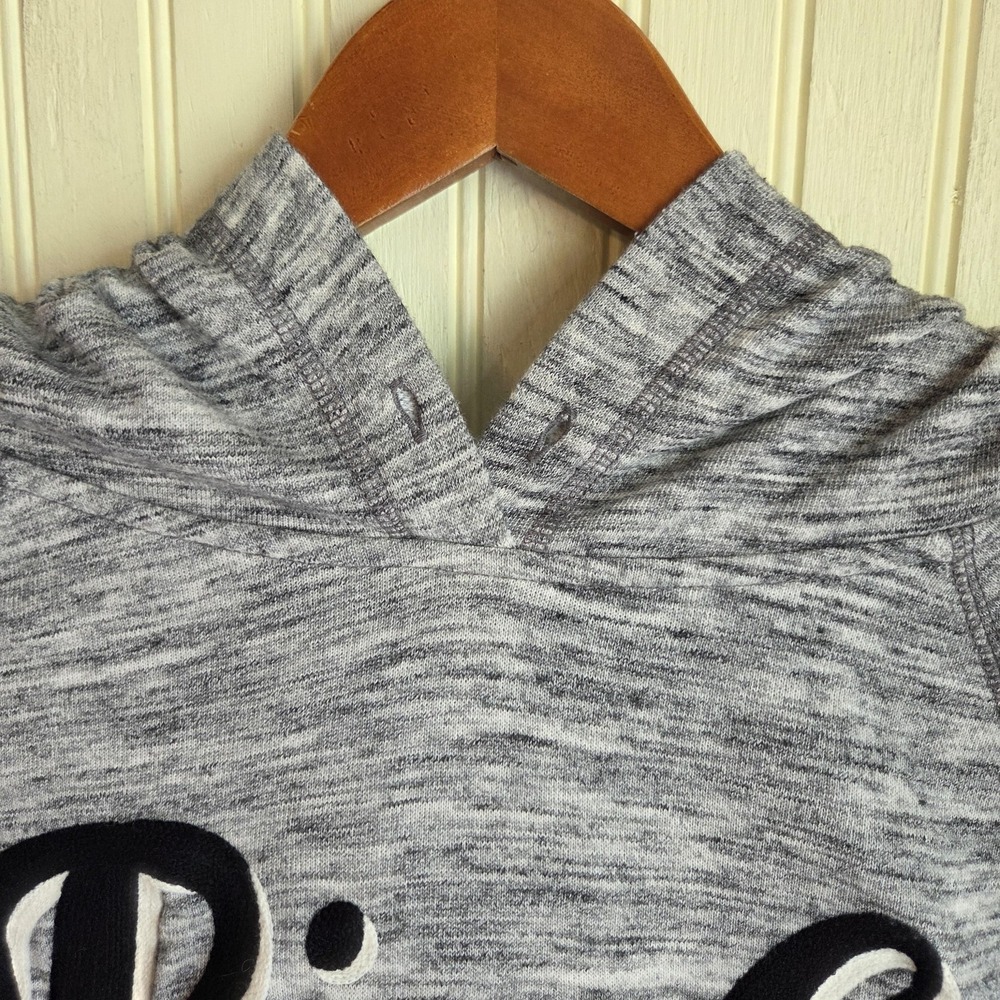 PINK Victoria's Secret Hoodie Womens XS Gray Fleece Pullover Kangaroo Pocket